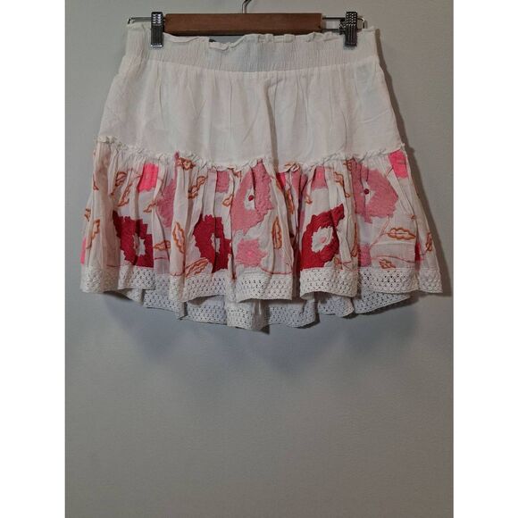 Misa los Angeles womens medium mini skirt embroidery pink white full - Picture 7 of 10